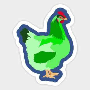 Green Backyard Chicken Sticker